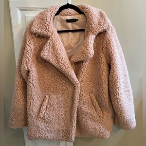 Light pink teddy coat Size small Silver Jeans Co